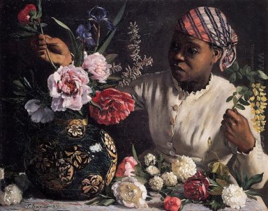 Negress con los Peonies