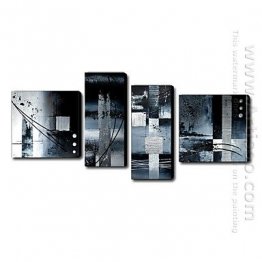 Tangan-Dicat Lukisan Oil Abstrak Pemandangan - Set 4