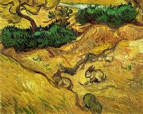 Champ avec deux lapins 1889