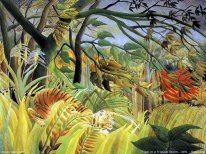 Тигр В тропического шторма Удивленный 1891