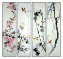 Oiseaux et fleurs - FourInOne - Peinture chinoise