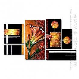 Tangan-Dicat Floral Oil Painting - Set 6