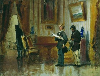 Peintres dans la salle d\'un homme riche