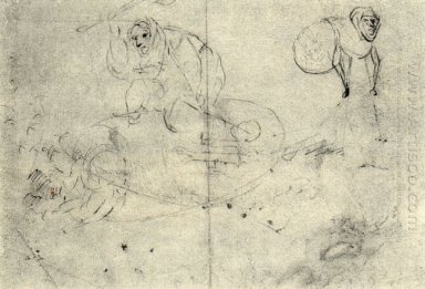 Figura en una colmena y un monsterb A Sketch superficial de dos