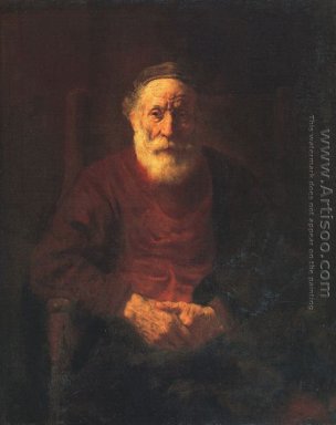 Retrato de um ancião em Red 1652-1654