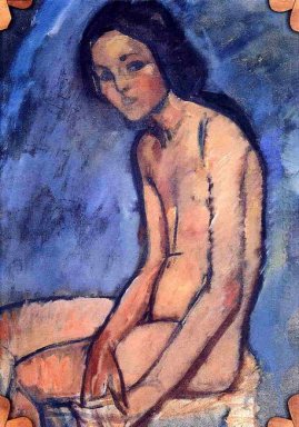 sentado desnudo 1909
