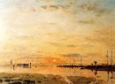 Le Havre Sunset At Low Tide 1884