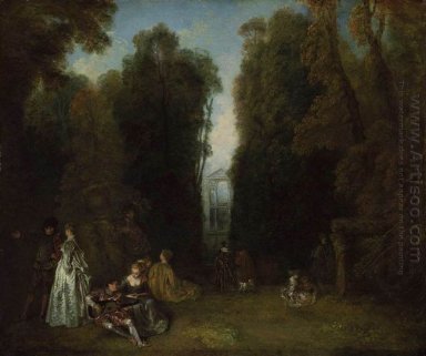 Door de bomen in het park van pierre crozat