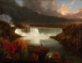 Vista distante do Niagara Falls 1830