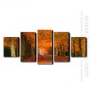 Tangan-Dicat Oil Painting Landscape Landscape - Set Dari 5