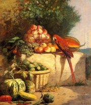 Frukt och grönsaker med en papegoja 1869
