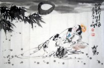 Moonlight meisje Yueguang - Chinees schilderij