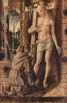 Franciskus av Assisi fångar Kristi blod från wou