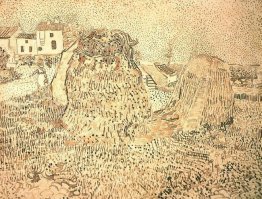 Höstackar nära en gård 1888