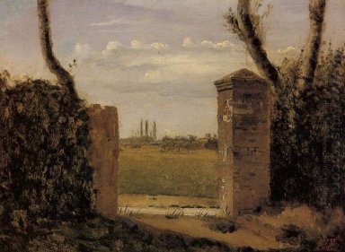 Boid Guillaumi Near Rouen A Gate Flanked By Two Posts 1822