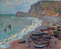 A praia em Etretat