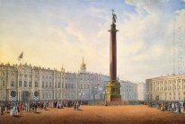 Vista de la Plaza del Palacio y Palacio de Invierno en San Peter
