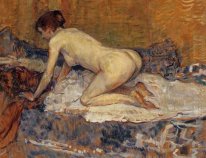 Crouching Wanita Dengan Red Hair 1897