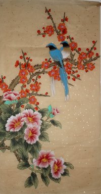 Plum & Birds - Pittura cinese