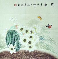 Bunga & Dragonfly - Lukisan Cina