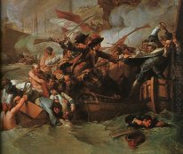 De Slag bij La Hogue, vernietiging van de Franse vloot, 22 mei.