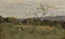 Landschaft mit Bauernmädchen 1861