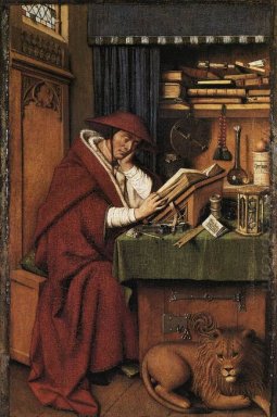 St Jerome em seu estudo 1432
