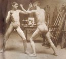 Dos nude boys boxeo en el taller