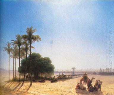 Caravan In The Oasis Egypt 1871