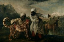 Cheetah Dengan Dua India Pegawai Negeri Dan A Deer