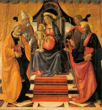 Thronende Madonna und Kind mit Heiligen