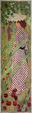 Woman In A Checked Dress 1898