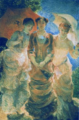Tre donne con ombrellone (aka Tre Grazie) - Dipinti ad olio