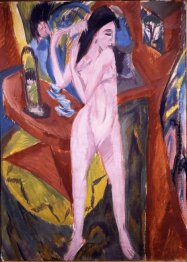 Mulher nu que penteia seu cabelo 1913