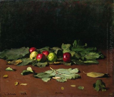 Яблоки и листья 1879