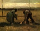Boer en boerin aardappelen 1885