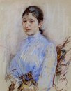 Jonge vrouw In Een Blauwe Blouse