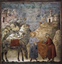 San Francesco che dona il mantello a un povero uomo 1299