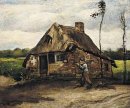 Cottage With Peasant Coming Home 1885