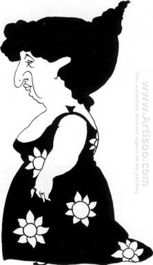 Karikatuur van een afbeelding in een zonnebloem jurk