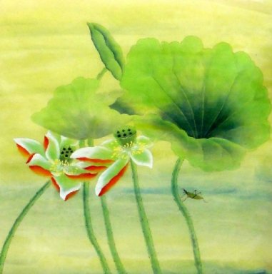 Lotusblad - kinesisk målning