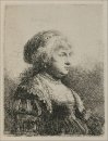 Rembrandt S Wife With Pearls In Her Hair 1634