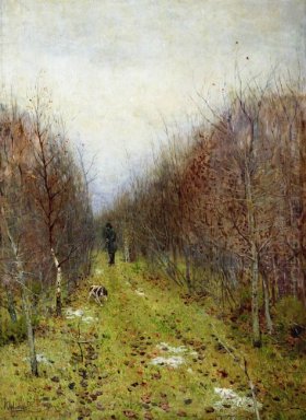 Herbst-Landschaft mit Hunter 1880