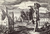 Early depiction of a "Dutch telescope"