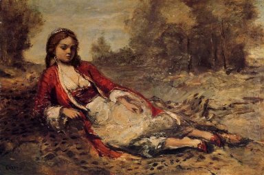 Mujer argelina joven tendido en el césped 1873