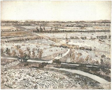 Paysage près de Montmajour avec le train 1888