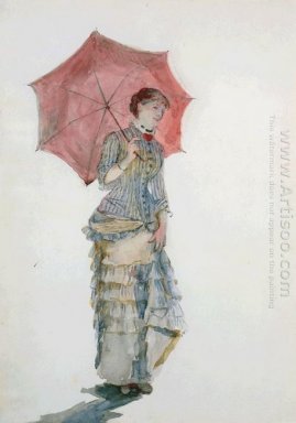 Donna con un ombrello