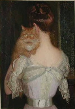 Mulher com um gato