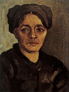 Cabeza de una mujer campesina con el casquillo oscuro 1885 4