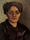 Kopf einer ländlichen Frau mit dunkler Kappe 1885 4